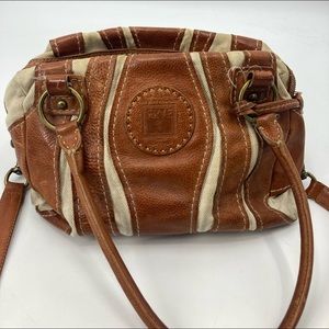 FRYE MELISSA Leather Tote Shoulder bag Leather And Canvas 12x9x5,6